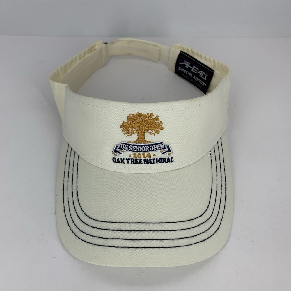 2014 U.S Senior Open Golf Visor Oak Tree National White Adjustable AHead Hat Cap